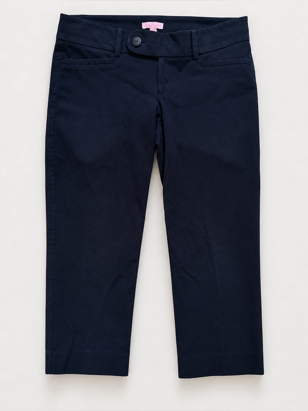 Lilly Pulitzer Navy Blue Low Rise Cropped Ankle Pants Size 10 Classic Preppy